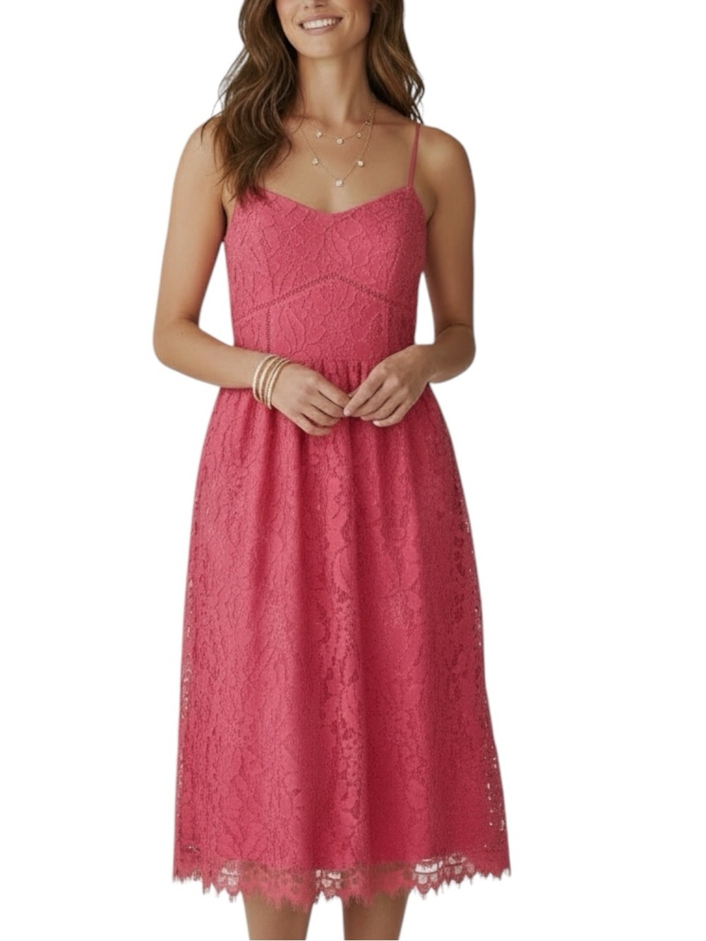 NWT CECE Terra Rose Sleeveless Lace Fitted Bodice Lined A-Line Dress Size 10